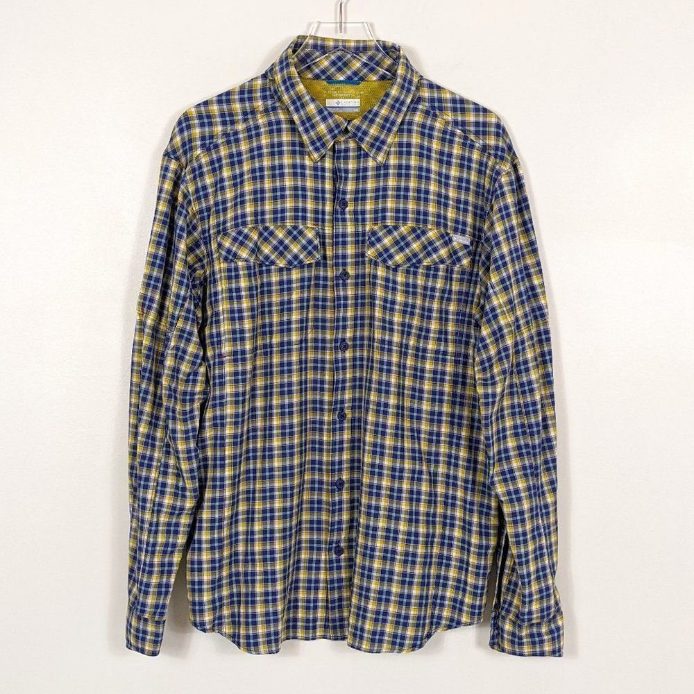 Columbia Men's Plaid Long Sleeve Button Down Shirt Large